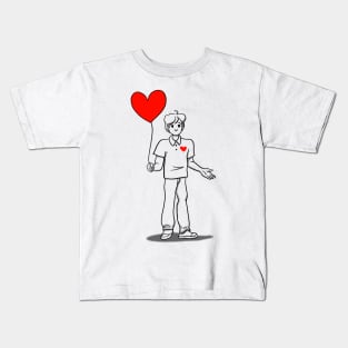 Boy with balloon Kids T-Shirt